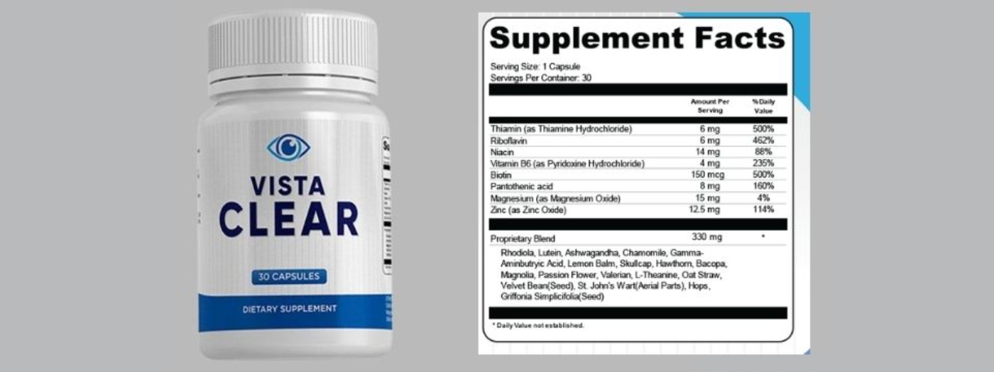 VistaClear eye health supplement Facts